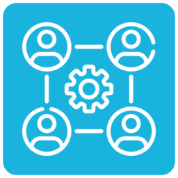 Réseau avec engrenage représentant l’optimisation des ressources et des processus